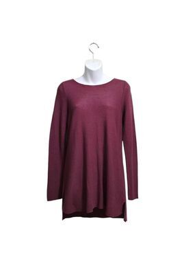 Eileen Fisher Burgundy System Fine Jersey Tunic Blouse Sz PS